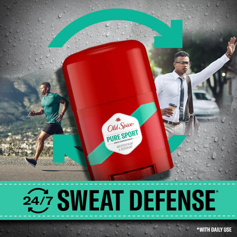 Old Spice Antiperspirant Deodorant For Men, High Endurance, 24/7 Sweat Defense & Odor Protection, 24/7 Freshness & Lasting Scent, Pure Sport Scent, 0.5 oz (Pack of 24)