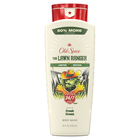 Old Spice Body Wash for Men, Summerdudes, 24/7 Shower Fresh with Daily Use, Long Lasting Scent, Cleanse & Refresh Skin, VIP Festival Experience, Lawn Ranger with Fresh Green Scent, 24 oz