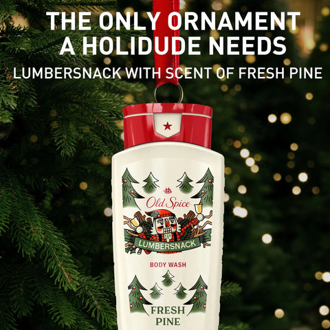 Old Spice Body Wash for Men, Holidudes Limited Edition, 24/7 Holiday Freshness, Lasting Scent and Rich Lather, Stocking Stuffer, Lumbersnack with Fresh Pine Scent, 16 fl oz