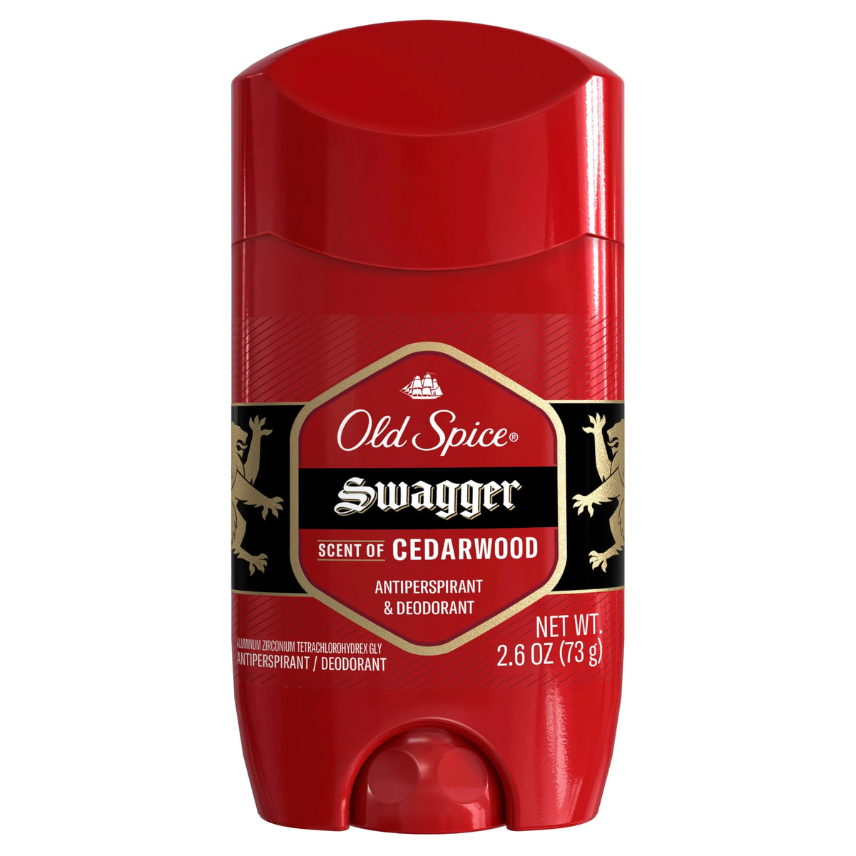 Old Spice Antiperspirant Deodorant for Men, 24/7 Sweat & Odor Protection, 24/7 Lasting Freshness, Invisible Solid, Swagger with Cedarwood Scent, 2.6 oz