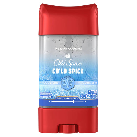 Old Spice Antiperspirant Deodorant for Men, 24/7 Sweat & Odor Protection, 24/7 Signature Scent & Lasting Freshness, Instantly Cools, Lightweight, Clear Gel, Cold Spice with Cool Mint Scent, 3.8 oz