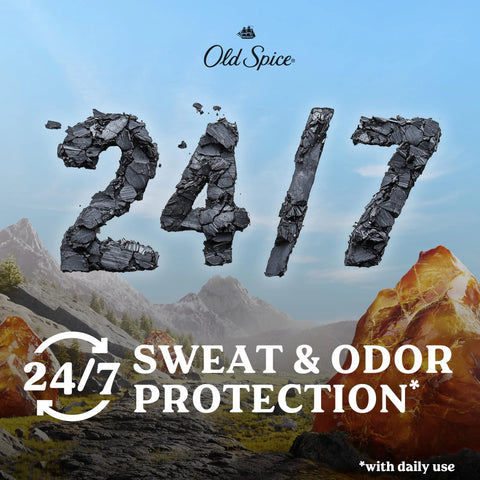 Old Spice Men's Antiperspirant & Deodorant Volcano with Charcoal, 48 Hr Odor Protection, 2.6oz (Pack of 3)