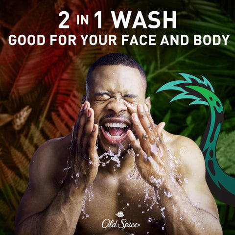 Old Spice Cleansing Body Wash for Men, 3X Defense, 24/7 Shower Fresh with Lasting Scent, 2-in-1 Body & Face Wash, Dragonblast Scent, 33.4 (Pack of 4)