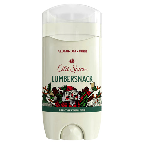 Old Spice Aluminum Free Deodorant for Men, Holidudes Limited Edition, 24/7 Holiday Freshness, Odor Protection, Stocking Stuffer, Lumbersnack with Fresh Pine Scent, 3.0 oz