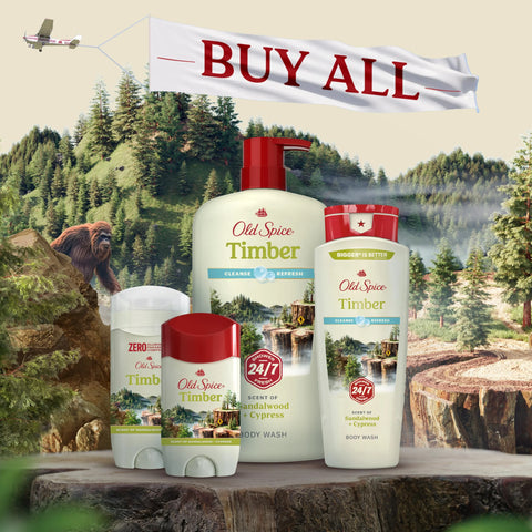 Old Spice Men's Aluminum-Free Deodorant, Timber with Sandalwood, 24/7 Odor Protection, 3oz (Pack of 3)