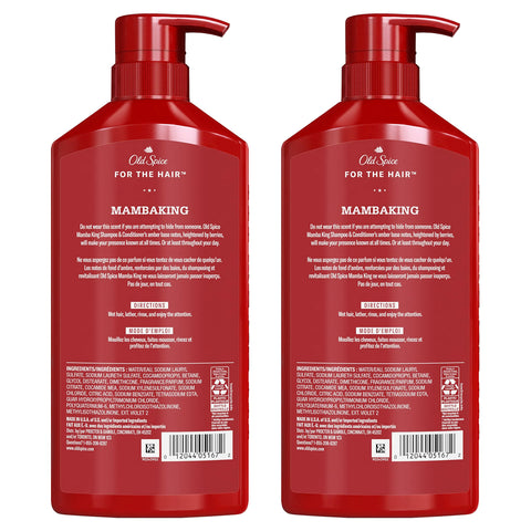 Old Spice MambaKing 2-in-1 Shampoo and Conditioner Set for Men, Healthier, Fuller, More Moisturized Looking Hair, 21.9 Fl Oz Each, Twin Pack