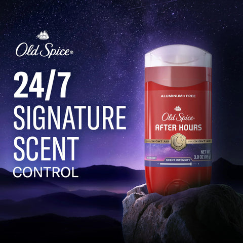 Old Spice Aluminum Free Deodorant for Men, 24/7 Odor Protection, 24/7 Freshness & Lasting Scent, Afterhours with Spice Scent, 3.0 oz (Pack of 3)