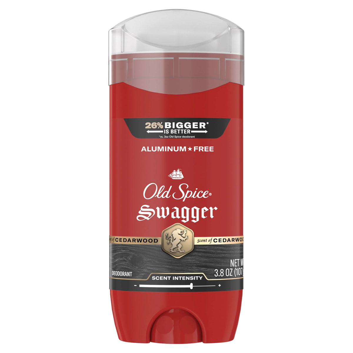 Old Spice Aluminum Free Deodorant for Men, 24/7 Odor Protection, 24/7 Freshness & Lasting Scent, Swagger with Cedarwood Scent, 3.8 oz