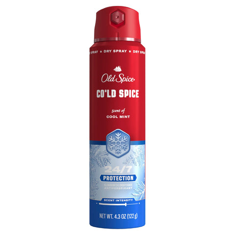 Old Spice Antiperspirant Spray for Men, 24/7 Sweat & Odor Protection, 24/7 Signature Scent & Lasting Freshness, Lightweight Formula, Easy Application, Cold Spice with Cool Mint Scent, 4.3 oz